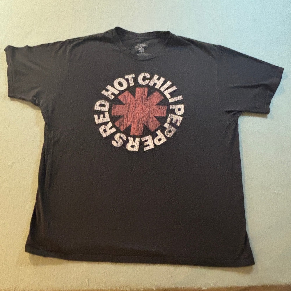 Red Hot Chili Peppers RHCP T Shirt Mens 2X Black Distressed Funk Punk Band Tee